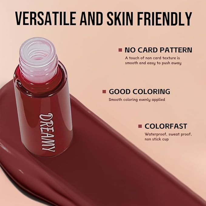 Hxssll Matte Lip Stain – High Pigment Non-Transfer Matte Liquid Lipstick, Long-Lasting Waterproof Smudge-Proof Lip Color, Lightweight Comfortable Velvet Finish Lip Tint 01#（10PCS）