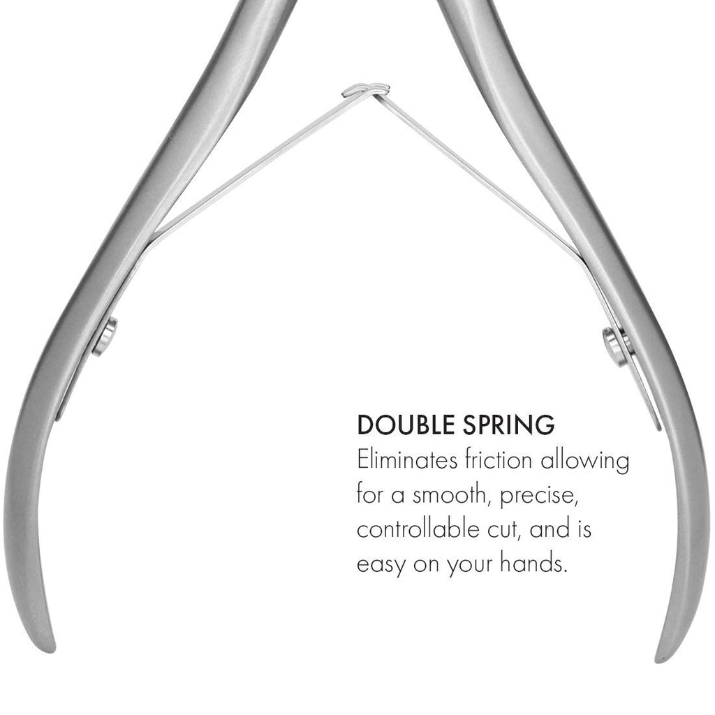 GERMANIKURE Standard Professional Cuticle Trimmer - 1/2 Half Jaw Nipper - Ethically Made in Germany - FINOX Stainless Steel Sharp Cuticle Remover in Leather Case – Manicure Tool, r175, 5mm