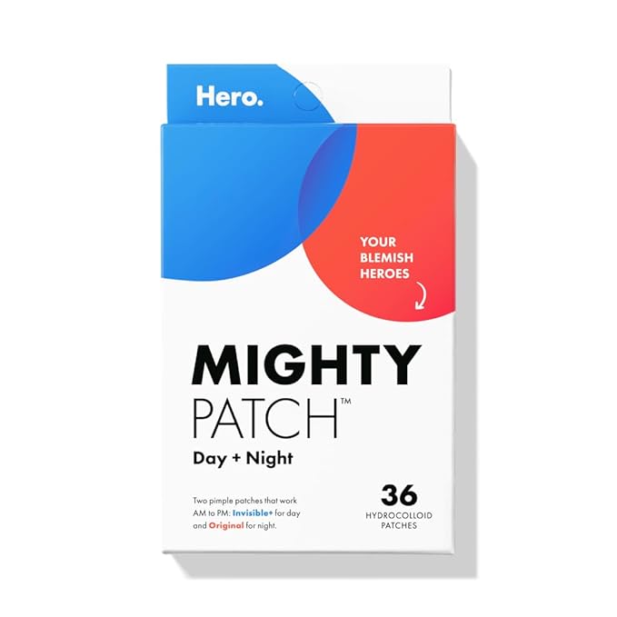 Mighty Patch Hero Cosmetics Day and Night Acne Pimple Patches, 36 Ct
