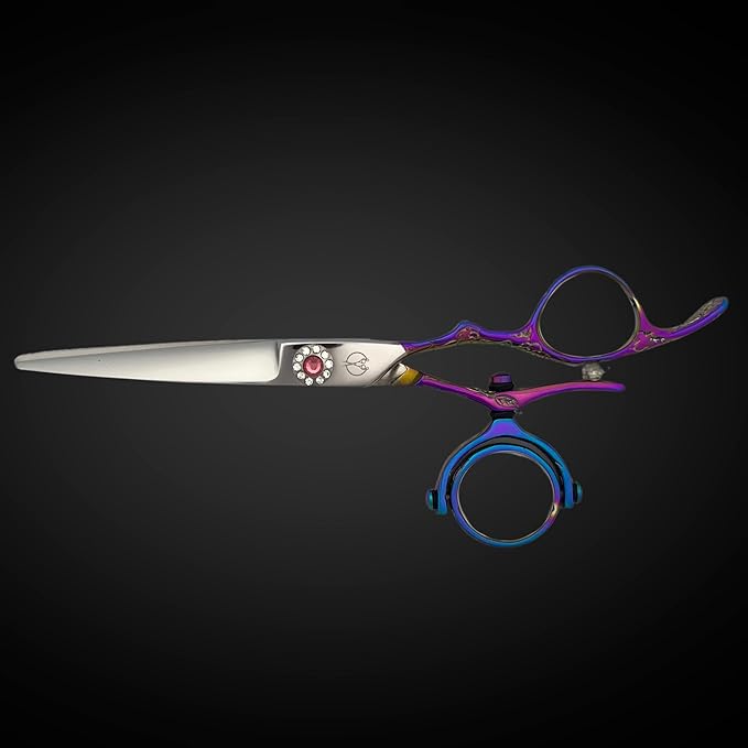 6-Inch Swivel Thumb Hair Cutting Scissors - Professional Salon and Barber Shears for Hairdressers, 440C Stainless Steel, Ergonomic Design, Precision Convex Blade