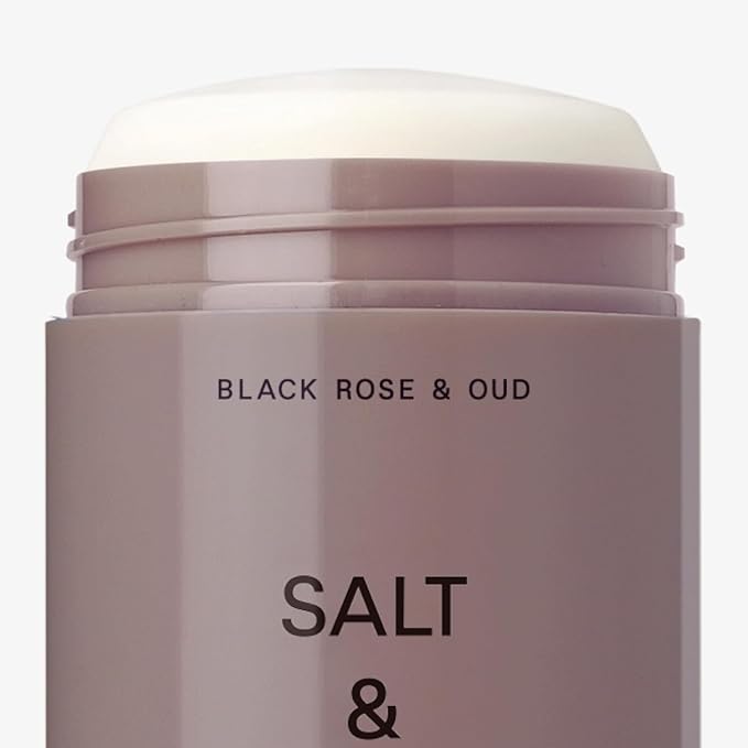 Salt & Stone Aluminum-Free Deodorant, Women & Men Black Rose & Oud 2.6 oz