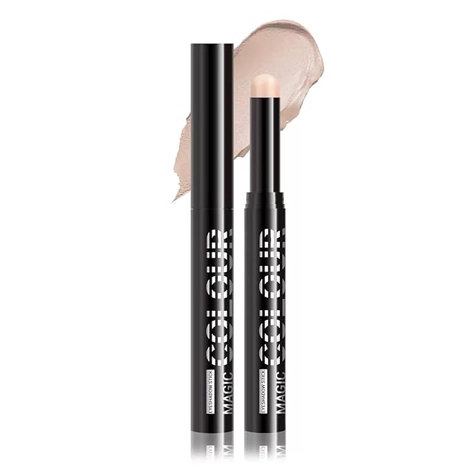 Hyesamyo Nude Eyeshadow Stick - Long Lasting Waterproof Matte & Shimmer Cream Eyeshadow Pencil - Easy Blend Soft Glide Makeup Kit for Women - Travel-Friendly Eye Shadow for Beginners & Pros (01#)