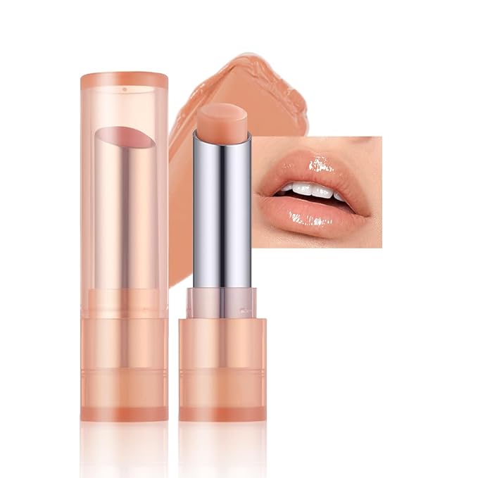 Houksouml Color-Changing Lip Balm, Moisturizing Hydrating Tinted Lip Balm for Dry Lips, Long-Lasting Nourishing Lipstick, Glossy Lip Tint, Lip Care for Smooth, Soft Lips.3#