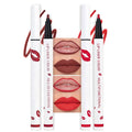 2Pcs Longwear Liquid Lip Liner Stain Marker Pen Set Long Lasting Waterproof, Dark Ruby Red Matte Semi Permanent 24 Hour Lip Liner and Lipstick Combo, Color Stay Lipliner All Day, Lips Stain peel off