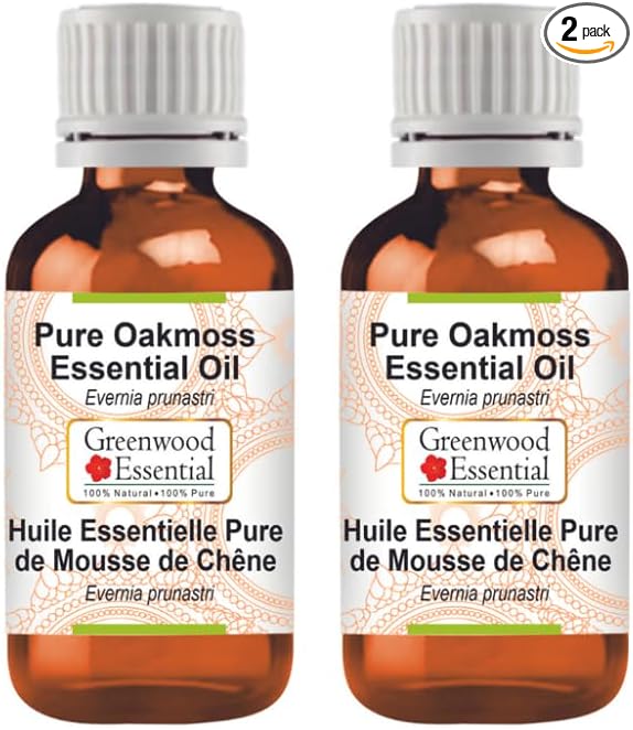 Greenwood Essential Oakmoss Essential Oil (Evernia prunastri) Pure | Viscous Texture | Rich Aroma | Unisex | All Skin Types |Natural Extract Steam Distilled 15ml X 2 (1 oz)
