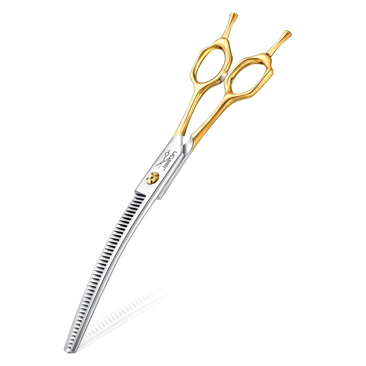 JASON Curved Dog Thinning Scissors - 7" Grooming Shears Ergonomic Updated
