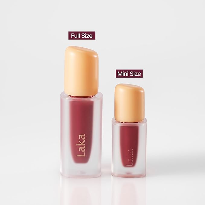 Laka Fruity Glam Lip Tint Mini, Glowing Lip Stain with Wide Color Spectrum, Hydrating & Lightweight Texture, Long-Lasting Bold Stain, Non-Sticky, Vegan, K-Beauty (#138 Parfait)
