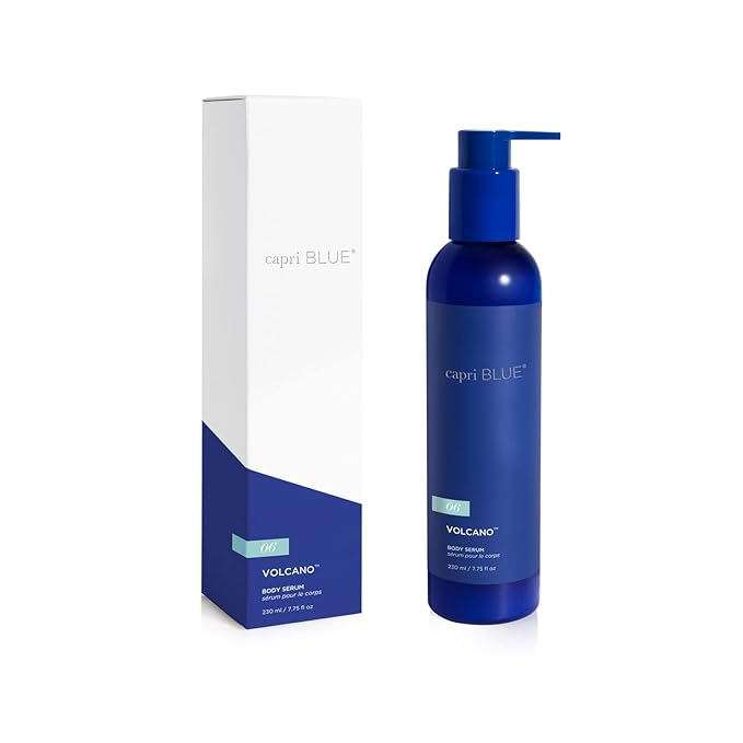 Capri Blue Body Serum – Body Hydrating Serum with Sodium Hyaluronate, Argan Oil & Jojoba Oil – Cruelty Free Lightweight Skin Moisturizer for Dry Skin (Volcano, 7.75 fl oz)