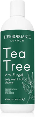 HERBORGANIC Tea Tree Body Wash - 400ml - Body Wash - Vegan, Odor and Foot Cleansing Shower Gel