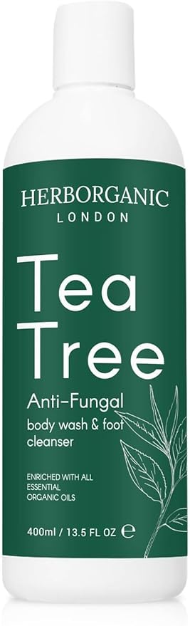 HERBORGANIC Tea Tree Body Wash - 400ml - Body Wash - Vegan, Odor and Foot Cleansing Shower Gel