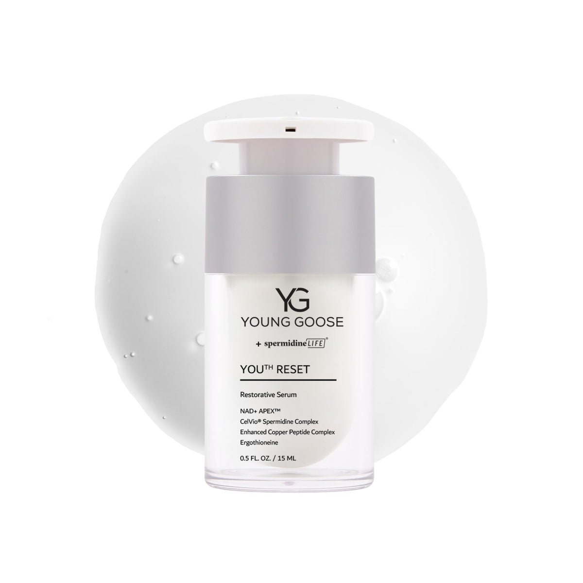 Young Goose Youth Reset Face Serum, Peptides & Resveratrol, 15 mL