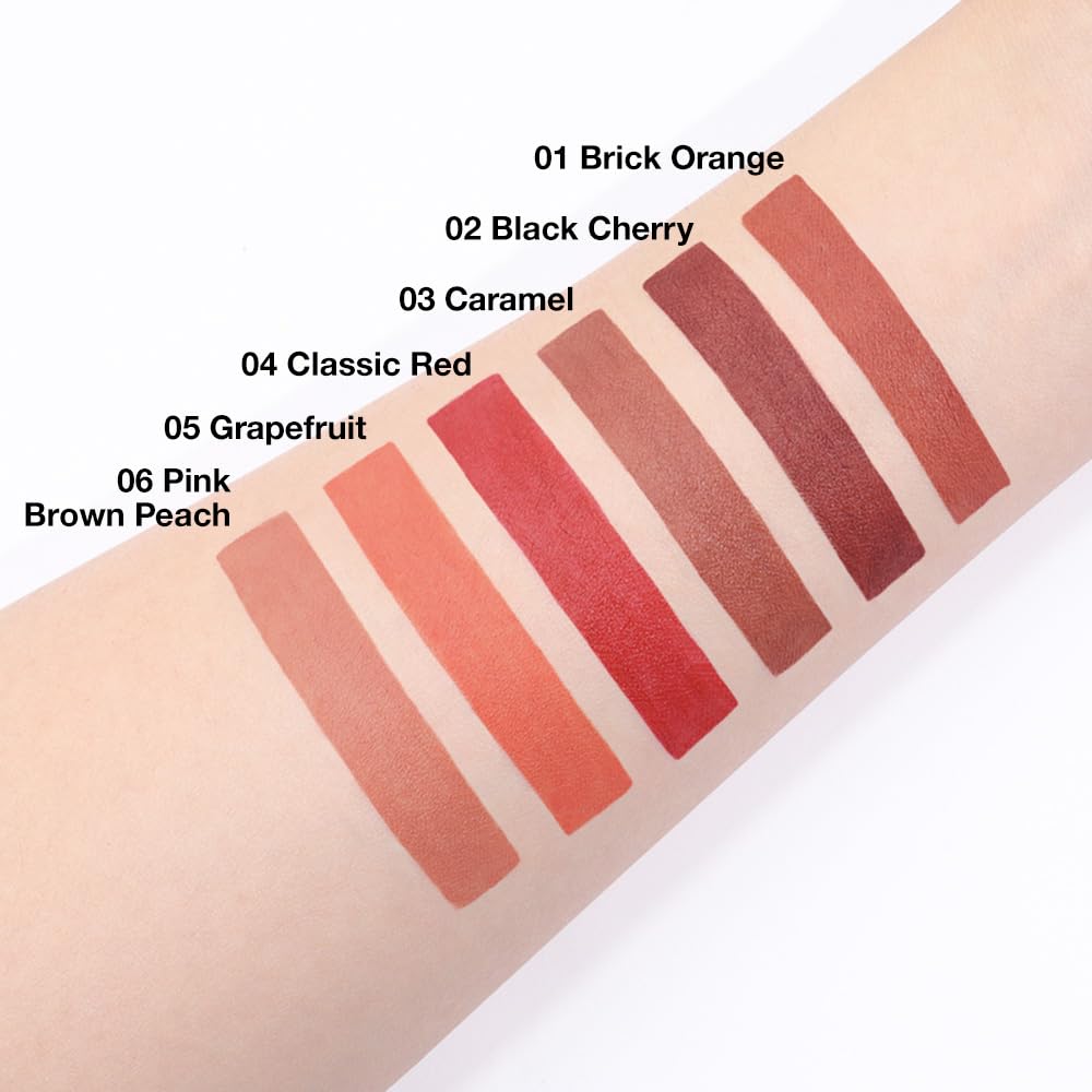 FeiCuiYun Retractable Lipliner Pencil Waterproof Makeup for Lip Liner and Eye Liner, Smooth and Creamy, Long Lasting Matte Finish, Vegan Beauty, Matte Velvet Pigmented Lip Liner, (01#Cream Orange, 1)