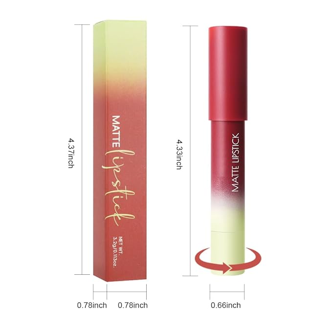 JUAAZIN Matte Lip Lipstick Crayon Lip Liner Thick Pencil, High-Pigment Outline lips, Non-sticky Matte Velvet Texture, Waterproof & Smudge-Proof Longwear Pigmented, Fit for all tones 04#