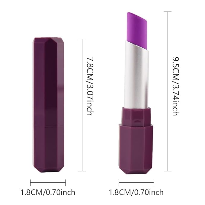 Magenta Purple Red Cream Matte Lipstick Stick 13#, Longwear Full Coverage Velvet Lip Color, Waterproof Multi-Use Lip & Cheek Makeup for Party & Daily Wear, Labial con color mate para uso diario