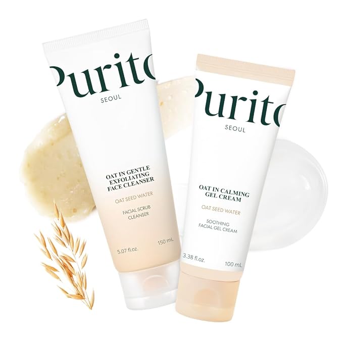 PURITO Oat Velvet Duo | Calming Oat Gel Cream And Facial Polish Set