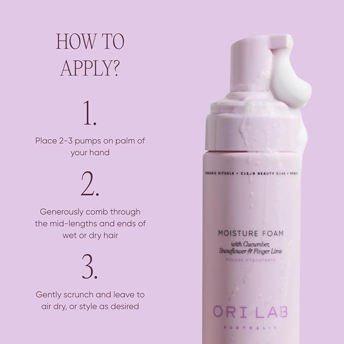 ORI LAB Moisture Foam, Hydrating Curl Mousse to Define Waves, 5.1 fl oz