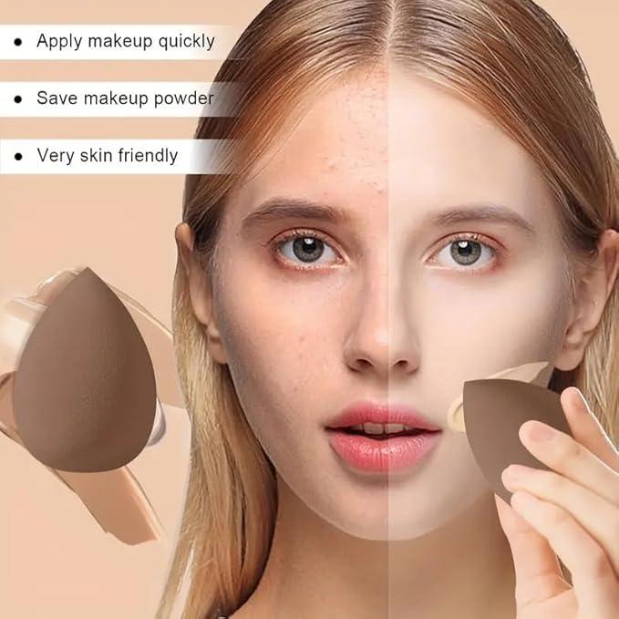 HGHDBT 40Pcs Brown Makeup Brushes Set Professional with Case Premium Synthetic for Blush Foundation Eye Shadow Concealer Powder Eye & Face Make up Brush Kit with Beauty Blender Sponge Set Tools