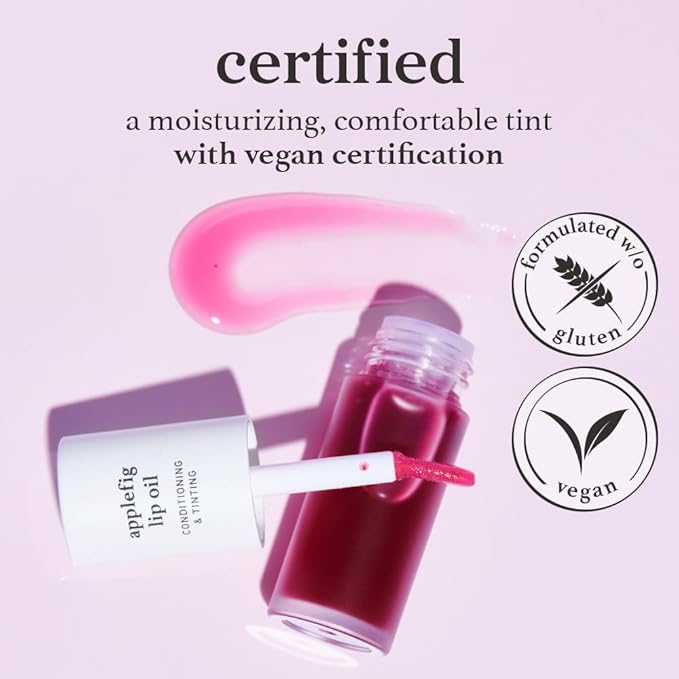 NOONI Korean Lip Oil - Applefig - Plumping & Hydrating Tinted Lip Gloss