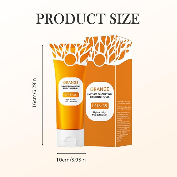 Orange Exfoliating Gel for Face and Body, 2025 New Deep Pore Orange Peeling Scrub, Cleaning Pores, Remove Blackheads Moisturize Cleansing, Facial Exfoliating Gel for All Types Skin (1PC, 3.52 Fl Oz)