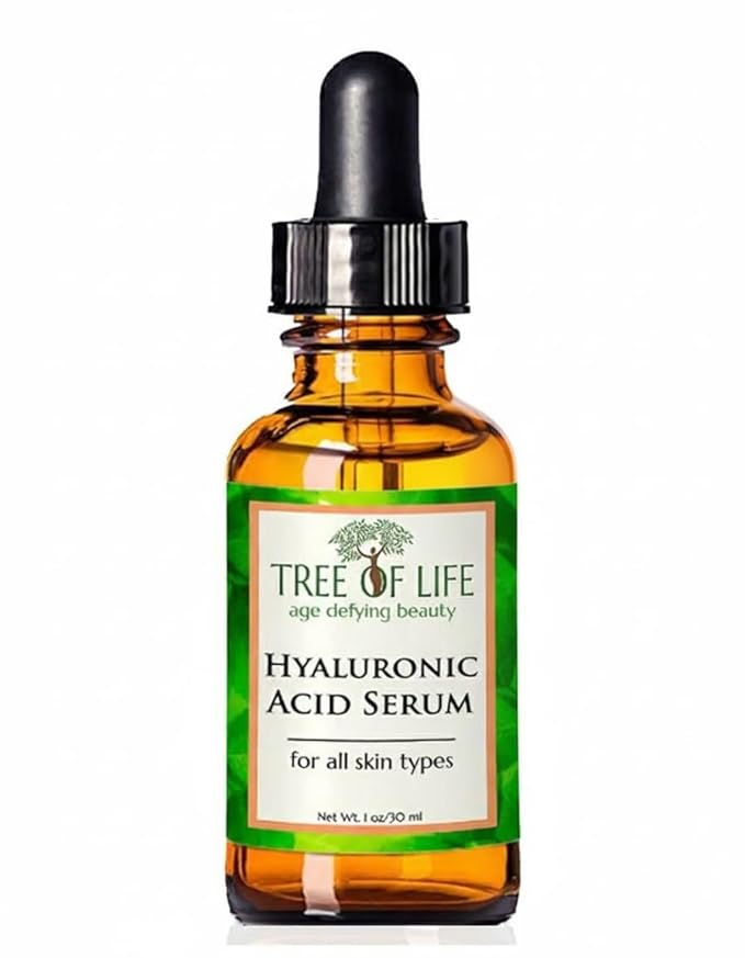 Tree of Life Hyaluronic Acid Serum for Face - Brightening and Hydrating Face Oil for Dark Spots and Fine Lines - Suitable for Sensitive Skin - Dermatologist Tested Skin Care - 1 Fl Oz