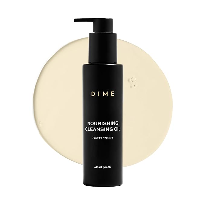 DIME Beauty Nourishing Cleansing Oil - 2-in-1 Cleanser & Makeup Remover with Meadowfoam, Jojoba & Elderberry Oil, Hydrating Oil Face Wash for All Skin Types, 4 oz / 120 ml