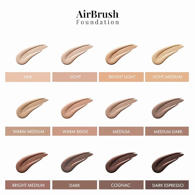 MagicMinerals AirBrush Foundation Set by Jerome Alexander – 3pc Set Includes Primer, Foundation and Kabuki Brush - Spray Makeup with Anti-aging Ingredients for Smooth Radiant Skin (Warm Beige)
