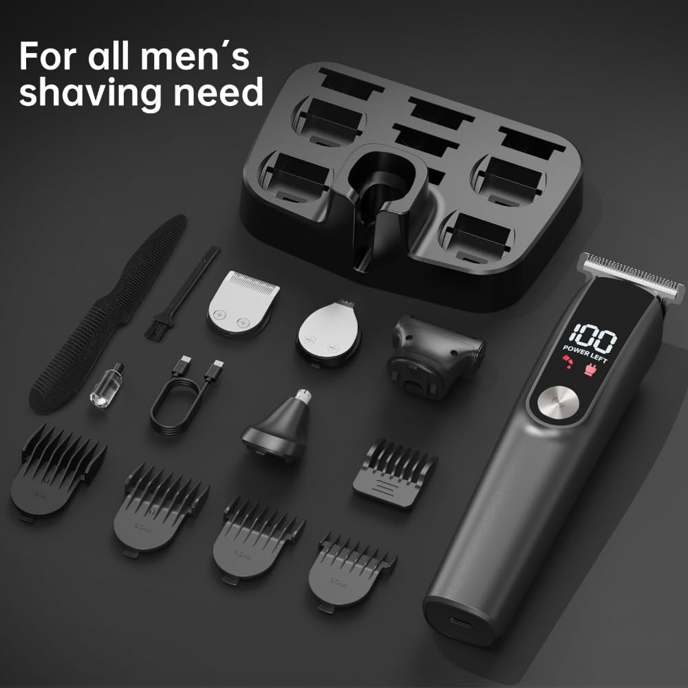 Beard Trimmer for Men 5 in 1 Electric Razor for Nose, Body, Face and Mustache Grooming Kit Cordless Hair Clipper Trimmer with Smart Charge Technology
