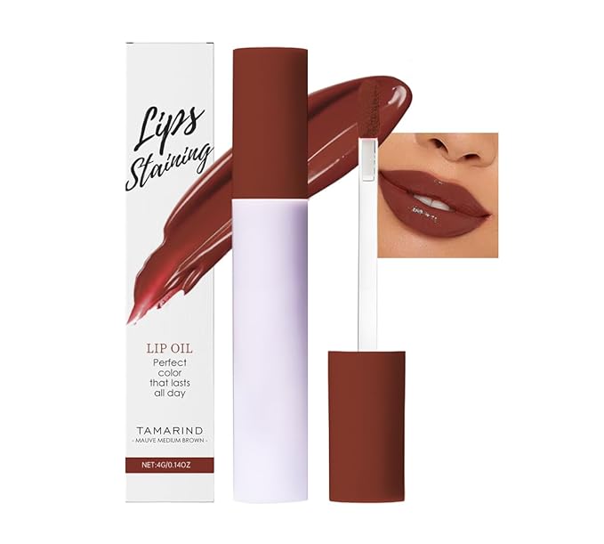 Hxssll Nourishing High-Shine Lip Gloss,Hydrating & Moisturizing Lip Tint, Non-Sticky, Long-Lasting Glossy Lip Stain,Softens & Plumps Lips for Smooth,Gentle Formula for Dry Lips 06#Mauve Medium Brown
