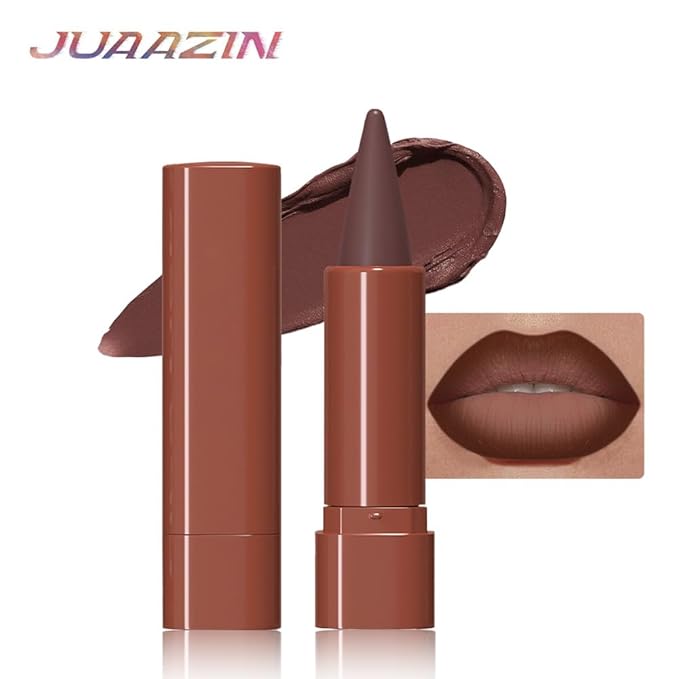 JUAAZIN Maroon Gradient Matte Lip Liner Pencil Crayon for Women - Waterproof Smudge-Proof Kissproof Long-Wear Lip Pencil, Flawless Contour Ombre Effect Lip Crayon, Creamy Pigmented Lip Liner 05#