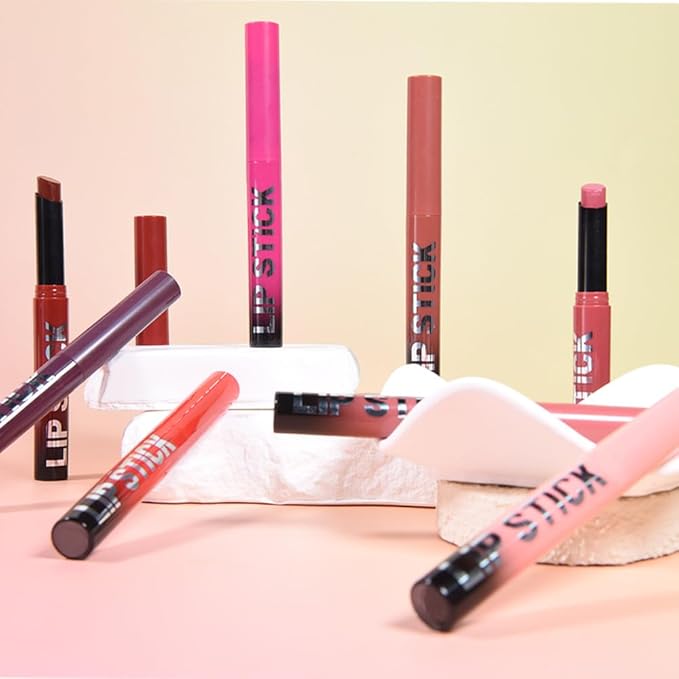 IATMOMOD Coral Red Matte Lipstick for Women, Long Lasting Waterproof Transfer-Proof Vegan Lip Bar, 24H Moisturizing Smudge-Proof All-Day Lip Color for Daily & Party M02#