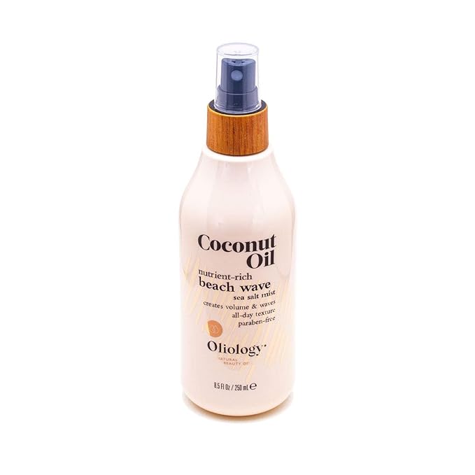 Oliology Coconut Oil Beach Wave Sea Salt Mist Spray - Light Mist Gives Hair Soft Beachy Waves Without Stiffness | Creates Volume | Long Lasting | & Paraben Free (8oz/2 Pack)