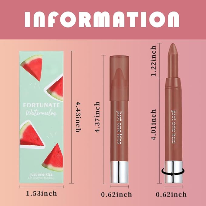 mekuel 2Pcs Coral & Rich Red Hydrating Cream Lipsticks Lip Crayon for Women, Moisturing Lipstick Longwear Lip Liner Crayon Set for Ombre Shades, Matte Creamy Lips Stick Natural Tinted Lips Balm Set, E