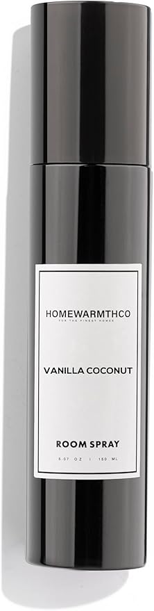 Vanilla Coconut Room Spray – 5.07 oz (150 ml) Scented Air Freshener Odor Eliminator Spray for Home, Office & Linen – Long-Lasting Linen Spray for Bedding, Pillows & Fabrics – Luxurious Home Fragrance