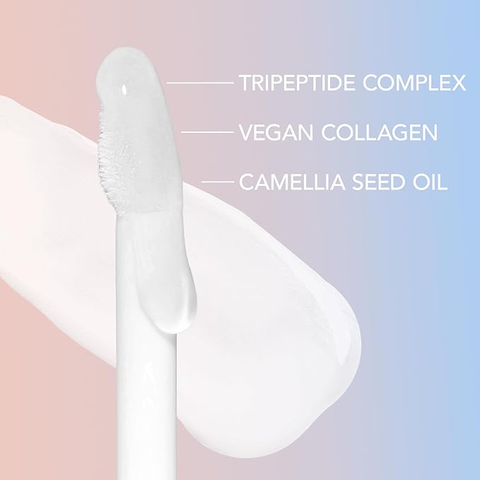 Sacheu Lip Elixir Hydrating Lip Gloss, High-Shine, Bunny Ear (Clear)