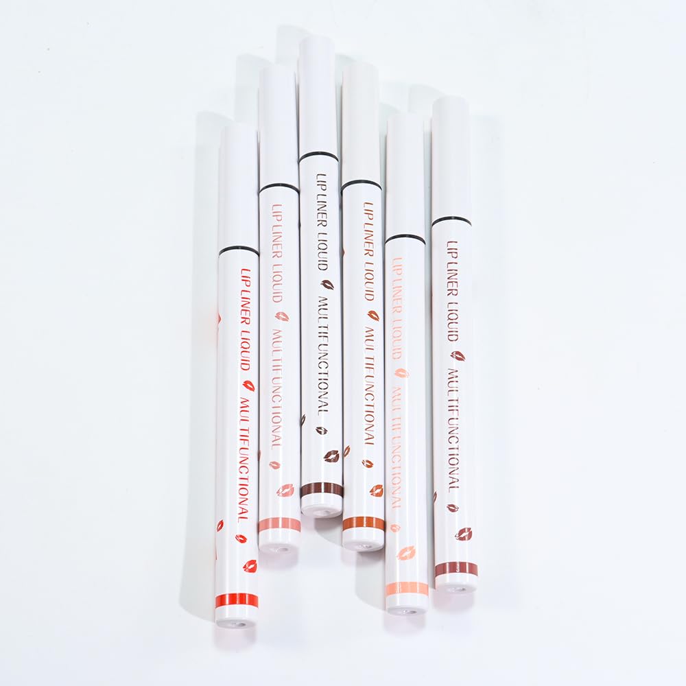 evpct Longwear Liquid Lip Liner Stain Marker Pen Long Lasting Waterproof, Warm Nude Pink Matte Semi Permanent 24 Hour Lip Liner and Lipstick Combo, Color Stay Lipliner All Day, Lips Stain peel off