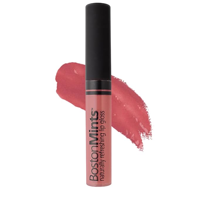 Boston Mints Plump & Shine Lip Duo Set - Plum Island Lip Gloss (.25oz) and Lip Plumper Southie Pout (.25oz) - Naturally Refreshing Vegan Lip Gloss