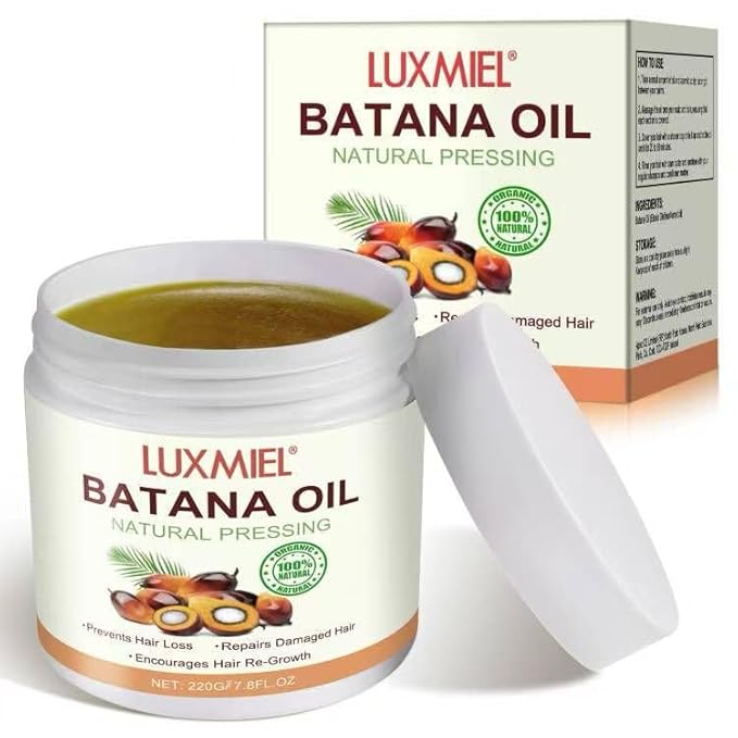 LUXMIEL Batana Oil for Hair Growth – 100% Pure Raw Unrefined Organic Batana Oil from Honduras – Cold Pressed Natural Hair Mask for Scalp Health, Thick & Strong Hair for Men & Women – 7.8 oz