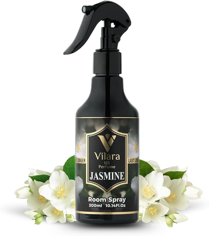 Vilara US Perfume Room Spray Freshener - Long-Lasting Luxury Scents - Room and Linen Spray for Bedding, Sheets, Fabric, Furniture for Aromatherapy - 10.14 fl oz (Multipack 3:Spring,Rose,Jasmine)