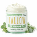 Lady May Tallow Whipped Tallow 2oz - All Natural Face Cream + Whole Body Moisturizer for Dry Skin - Made With Eucalyptus Oil - No Preservatives, Parabens or Seed Oils - USA Made (Eucalyptus Tea Tree)