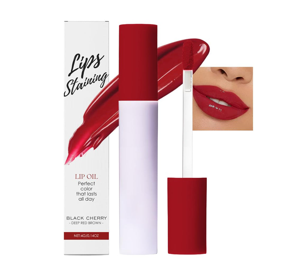 Hxssll Nourishing High-Shine Lip Gloss,Hydrating & Moisturizing Lip Tint, Non-Sticky, Long-Lasting Glossy Lip Stain,Softens & Plumps Lips for Smooth,Gentle Formula for Dry Lips 09#Deep Red Brown