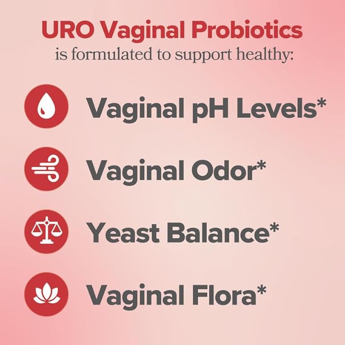 URO Vaginal Probiotics for Odor, Flora & pH Balance – 60-Day Supply