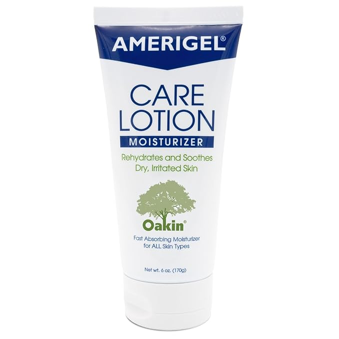 AMERIGEL Care Lotion | Hypoallergenic Moisturizer Rehydrates & Soothes Dry Irritated Skin | Supports Diabetic Skin Care, Minimizes Appearance of Hemosiderin Staining & Venous Stasis Dermatitis (6 oz)