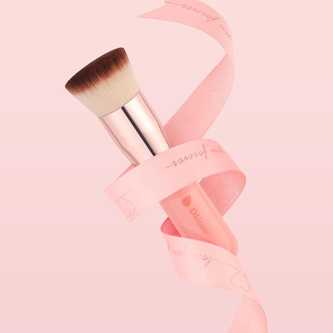 DUcare Foundation Brush for Liquid Makeup,Flat Top Kabuki Foundation Brushes - Premium Makeup Brush for Liquid, Cream, Powder,Buffing, Blending,Pink
