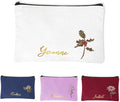 BYFDIY Custom Name Makeup Bag Personalized Name Birth Flower Small Cosmetic Bag Birthday Gifts For Women Mother Bridesmaid Size 7.9×5.5INCH
