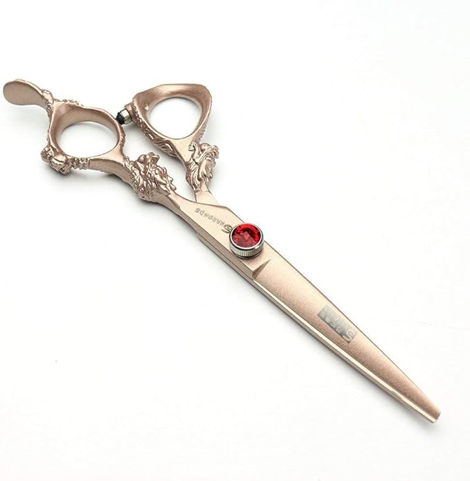 7/8/9 inch hair scissors salon hairdresser and thinning(Rose Gold)