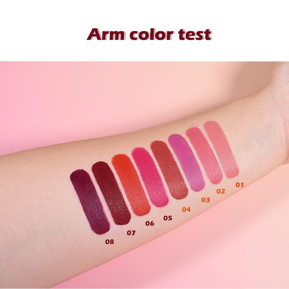 QIDSTERS 4Pcs Matte Lipstick Crayon Set for Women, Neutral Lip Stick Pencil 24 Hour Long Lasting Waterproof, Non-Drying Hydrating Formula Lip Gloss Makeup, Vegan & Cruelty-Free, 02