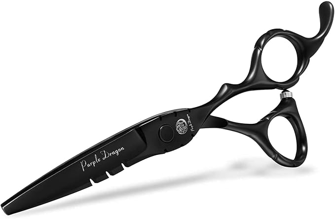 Purple Dragon 5.5 inch Hair Cutting Shears Set with Bag for Barbers - Black