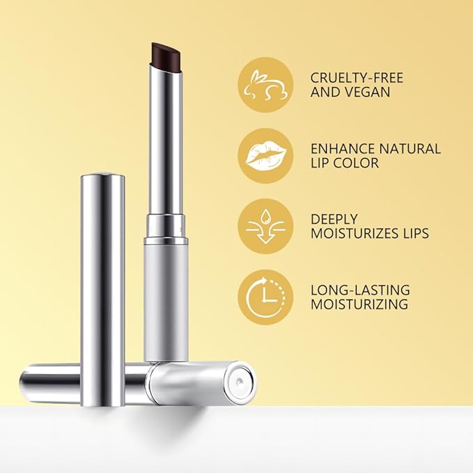 FeiCuiYun 2Pcs Dark Brown Honey Tinted Lip Balm Lip Gloss Lipstick, Sheer Hydrating Lip Gloss Tint, Moisturizing Lip Color for All Skin Tones, Nourishing Lip Balm with a Hint of Natural Black Cherry