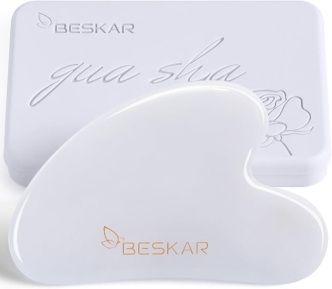 BESKAR Gua Sha Facial Tools, Natural Jade Stone Guasha Massager