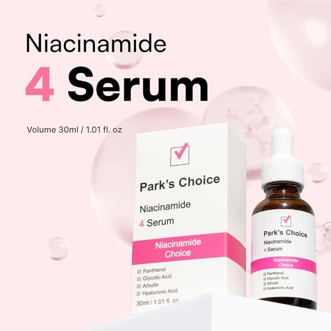 Niacinamide 4% Serum for Oily Skin | Pore Minimizing Serum & Oil Control Serum | Vitamin B12 Facial Serum for Dark Spots & Even Skin Tone | Korean Skincare | Park’s Choice